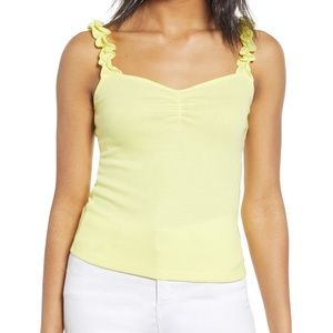 NWT BP. Ruffle Strap Tank Top